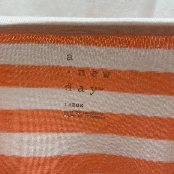 Women’s A New Day orange long sleeve striped shirt. Size large. - Picture 4 of 7